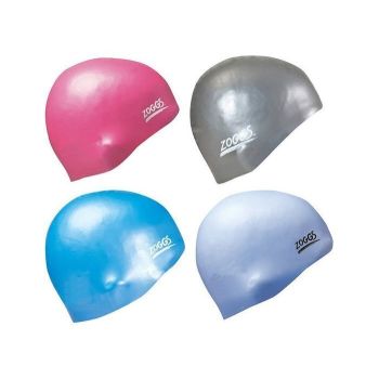 Zoggs Easy Fit Silicone Swim Cap Swimming Silicone Hat - Solid Assorted Colours