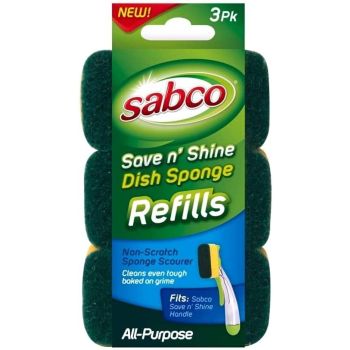 3-Pack Sabco Save N Shine Dish Sponge Scourer Refill