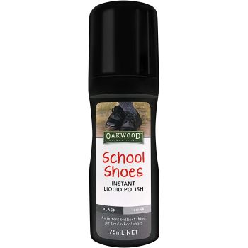 Oakwood 75ml School Shoes Instant Liquid Polish Black Shine
