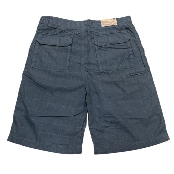 Mens 100% Cotton Summer Shorts - Check Grey - M/32