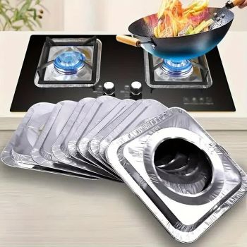 480x Aluminium Disposable Foil Stove Burner Covers Bulk - Square