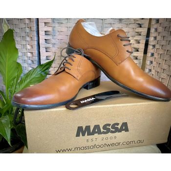 Massa Ascoli Leather Derby Dress Lace Up Shoes Wedding Business Formal in Tan - UK 11