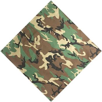 BANDANA Paisley 100% COTTON Head Wrap Durag Bandanna Summer Biker Scarf Mask - Army Camouflage