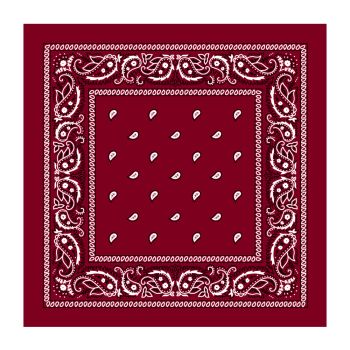 BANDANA Paisley 100% COTTON Head Wrap Durag Bandanna Summer Biker Scarf Mask - Burgundy