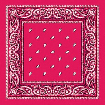 BANDANA Paisley 100% COTTON Head Wrap Durag Bandanna Summer Biker Scarf Mask - Hot Pink