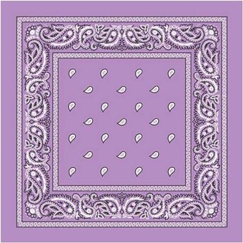 BANDANA Paisley 100% COTTON Head Wrap Durag Bandanna Summer Biker Scarf Mask - Lilac