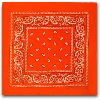 BANDANA Paisley 100% COTTON Head Wrap Durag Bandanna Summer Biker Scarf Mask - Orange