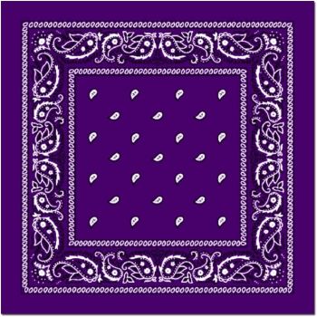 BANDANA Paisley 100% COTTON Head Wrap Durag Bandanna Summer Biker Scarf Mask - Purple