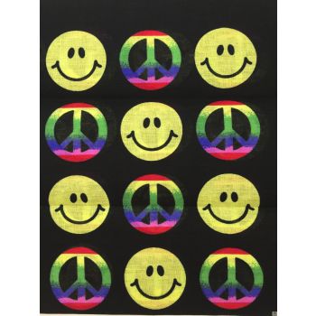 BANDANA Paisley 100% COTTON Head Wrap Durag Bandanna Summer Biker Scarf Mask - Smiley Face/Peace Symbol