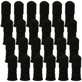 24x Womens Leg Warmers Disco Winter Knit Dance Party Crochet Legging Socks Costume - Black