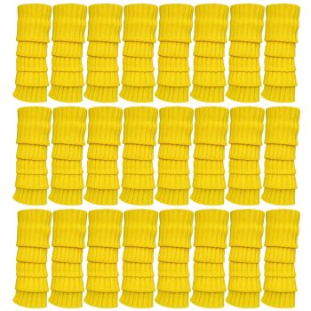 24x Womens Leg Warmers Disco Winter Knit Dance Party Crochet Legging Socks Costume - Yellow