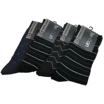 2 Pairs COTTON BUSINESS SOCKS Mens Dress Crew Plain Work Casual - Assorted - 6-11