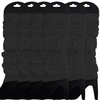 6x LEG WARMERS Knitted Womens Neon Party Knit Ankle Fluro Dance Costume 80s BULK - Black