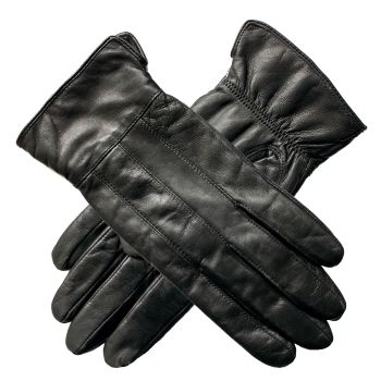 Ladies Genuine Sheepskin Leather Gloves Fleece Lined Warm Winter Womens in Black - M