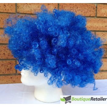 DELUXE AFRO WIG Curly Hair Costume Party Fancy Disco Circus 70s 80s Dress Up - Blue