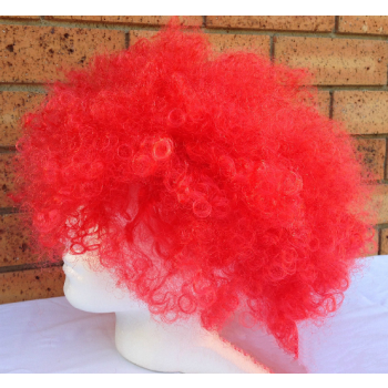 DELUXE AFRO WIG Curly Hair Costume Party Fancy Disco Circus 70s 80s Dress Up - Red