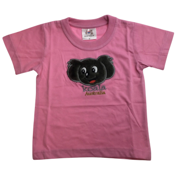 Kids KOALA AUSTRALIA T Shirt Tee Souvenir Gift Childrens Child 100% Cotton Top - Light Pink - 1