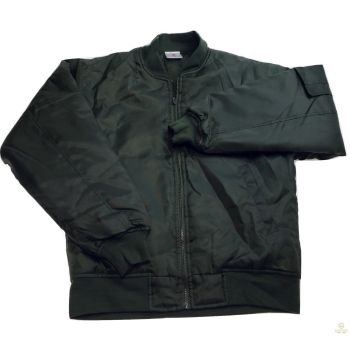 Plus Size Quilted Jacket Zip Up Classic Padded Flight Flying Winter Big & Tall - Bottle Green - 6XL
