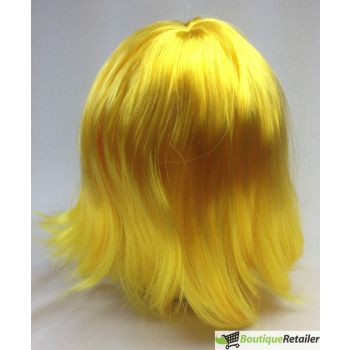 Bob Wig Costume Short Straight Fringe Cosplay Party Full Hair Womens Fancy Dress - Yellow