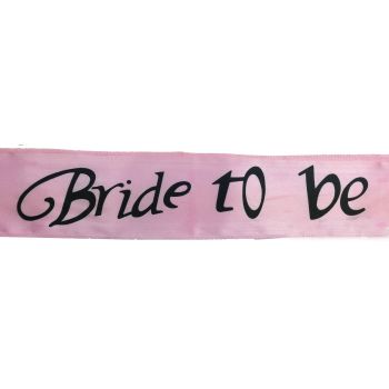 HEN'S NIGHT SASH Party Girls Wedding Bridesmaid Bridal Bride To Be Satin Sashes - Bride To Be (Light Pink)