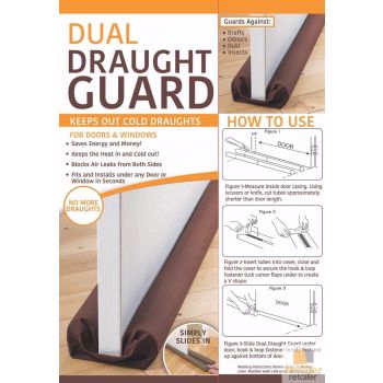 DUAL DRAFT STOPPER Double Sided Snake Wind Air Door Guard Cover Weather Seal