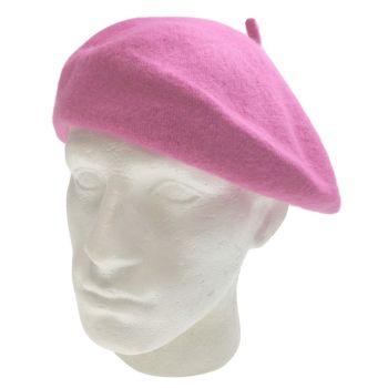 Unisex FRENCH BERET HAT sboy Military Cap Winter Warm Army Style Beanie - Light Pink