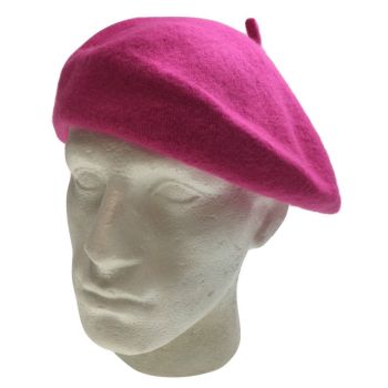 Unisex FRENCH BERET HAT sboy Military Cap Winter Warm Army Style Beanie - Pink