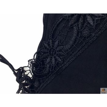 Womens Camisole Top Cami Strap Top Singlet Summer Basic Tank Shirt - Black - 18-20