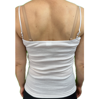 Womens Camisole Top Cami Strap Top Singlet Summer Basic Tank Shirt - Natural - 10-12