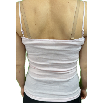 Womens Camisole Top Cami Strap Top Singlet Summer Basic Tank Shirt - Pink - 12-14