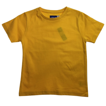 KIDS PLAIN T SHIRT Childrens Child 100% COTTON Boys Girls Basic Blank Tee Top - Gold - 14