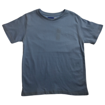 KIDS PLAIN T SHIRT Childrens Child 100% COTTON Boys Girls Basic Blank Tee Top - Sky Blue - 6