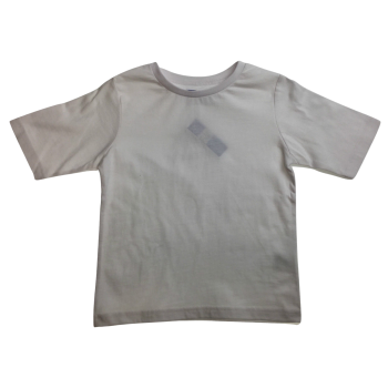 KIDS PLAIN T SHIRT Childrens Child 100% COTTON Boys Girls Basic Blank Tee Top - White - 14