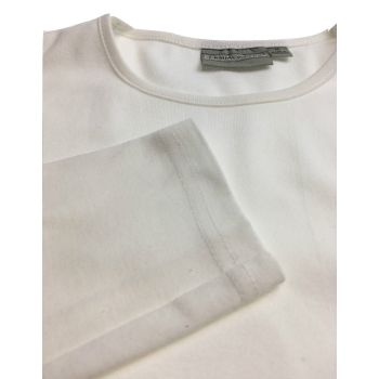Mens 100% COTTON PLAIN LONG SLEEVE TOP Basic T Shirt Tee Slim Fitted Style - White - XL
