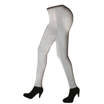 DELUXE METALLIC LEGGINGS Shiny Neon Stretch Dance Costume Fancy Dress Party - White