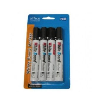 4 Pack White Board Marker Pens - Black