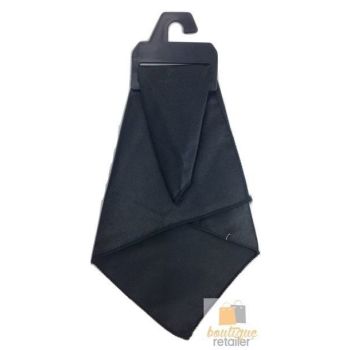 Mens POCKET SQUARE Party Silk Suit Handkerchief Kerchief Hanky Wedding  - Black