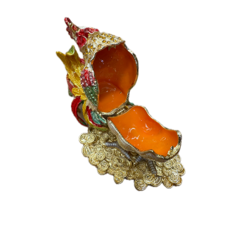 ROOSTER TRINKET JEWELLERY BOX Figurine Home Decor Ornament Chicken Jewelled