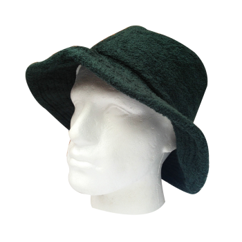 100% Cotton Terry Towelling Bucket Hat Daggy Fishing Camping Lad Cap in Bottle Green - XXL