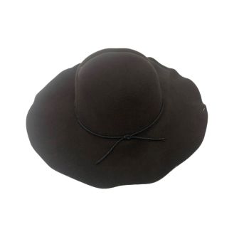 Wide Brim Felt Hat Floppy Vintage Fedora Bowler Cloche Ladies Fashion Cap - Brown - One Size