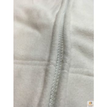 WHITE POLAR FLEECE VEST Thick Casual Wear Warm Winter Plain Fleecy Jacket - White - X-Small