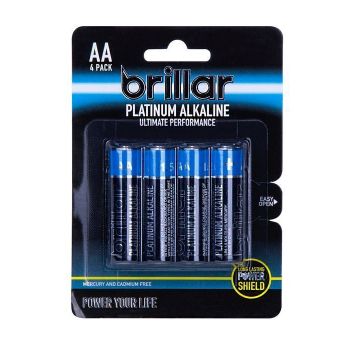 4 Pack LR6 AA Platinum Alkaline Batteries Long Lasting Power Home Office
