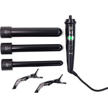 H2D X3 Professional Hair Curling Wand Ceramic Curler Roller - Black