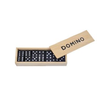 Domino Set Wooden Box Kids Children Traditional Toy 28 Dominoes