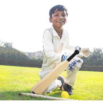 Kids Soft Foam Sturdy Cricket Bat & Ball Set 58cm Backyard Beach Sports Toy Kit