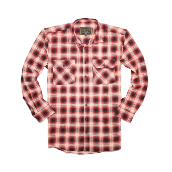 Mens 100% Cotton Flannelette Shirt Long Sleeve Check Authentic Flannel - Red/Navy - L