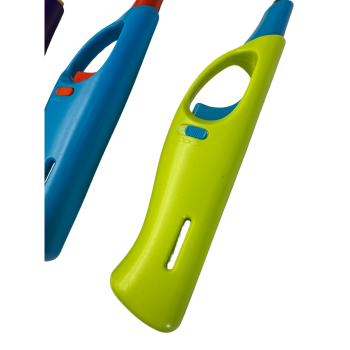 4x Long Gas Lighter for BBQ Kitchen Cigarette w/ Safety Lock - Assorted Colours