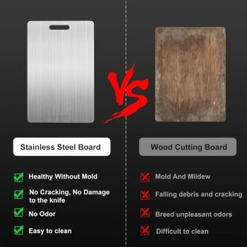 3x Stainless Titanium Steel Anti-Bacterial Mildew-Proof Cutting Chopping Boards