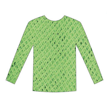 LONG SLEEVE FISHNET TOP Blouse T Shirt Tee Costume Party See Through - Fluro Green
