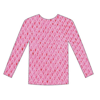 LONG SLEEVE FISHNET TOP Blouse T Shirt Tee Costume Party See Through - Light Pink